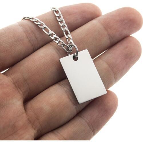 20PCS Stainless Steel Dog Tag Blank Military Plate Pendant Metal Dogtag For Men ID Car Military Collar Mirror Polished Wholesale