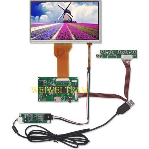 7 Inch 800x480 TFT Screen Display AT070TN94 LCD With Resistive touch panel TTL 50pins Driver Control Board for Raspberry Pi