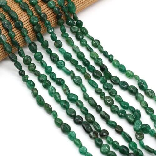 Natural Stone Beads Green Spodumene Irregular Shaped Loose Spacer Beaded For Jewelry Making DIY Bracelet Necklace Accessories