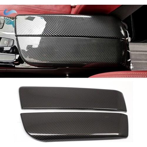 For BMW 5 Series G30 G38 2018 2019 Interior Auto Car Center Console Armrest Box Carbon Fiber Texture Protection Covers
