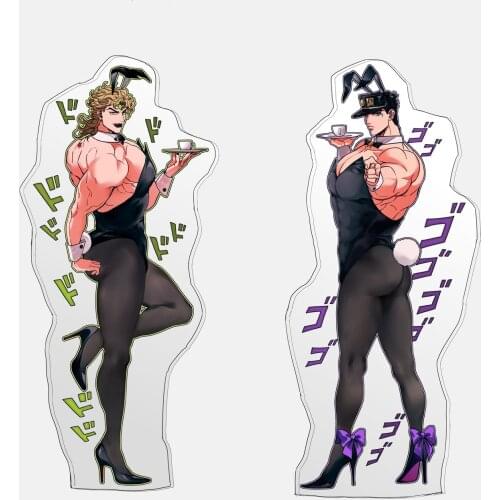 Anime JoJos Bizarre Adventure Kujo Jotaro Dio Brando Sexy Bunny Girl Acrylic Figure Stand Model Plate Desktop Decor Cartoon