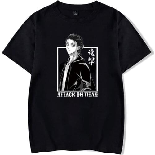 Attack on Titan T-shirt Eren Yeager Short Sleeve Round Neck Casual Male and Female