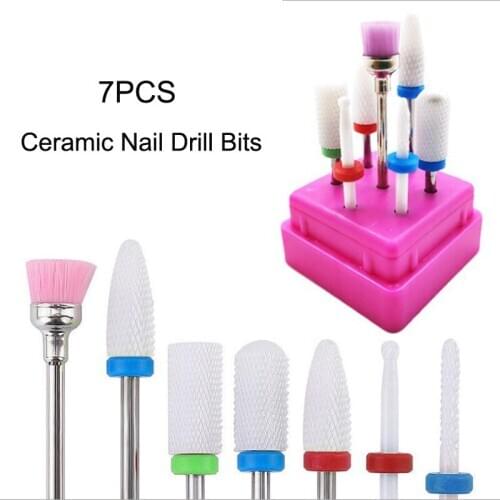 Ceramic Milling Cutters For Nail Drill Bits Sets Manicure Machine Milling Cutter Manicure Pedicure Electric Nail Drill Machine