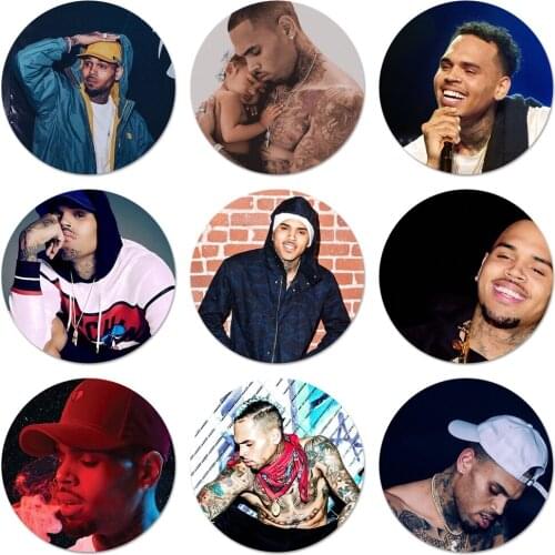Chris Brown Breezy Icons Pins Badge Decoration Brooches Metal Badges For Backpack Decoration
