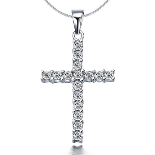 Fashion Womens Cross Pendant Gold Crystal Jesus Cross Pendant Necklace Jewelry Wholesale for Men and Women
