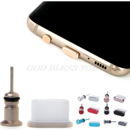 Type C Anti Dust Plug Set USB Type-C Port and 3.5mm Earphone Jack Plug For Samsung Galaxy S8 S9 Plus Huawei P10 P20 lite