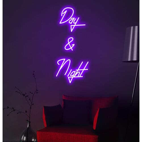 "day&night" Neon Sign Custom Neon Light Sign Led Custom Pink Light Neon Home Room Wall Decoration Ins shop decor