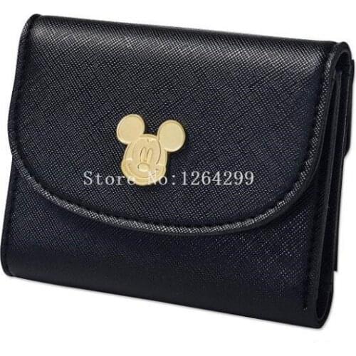 New Fashion Girls Kids Black PU Short Wallets For Children
