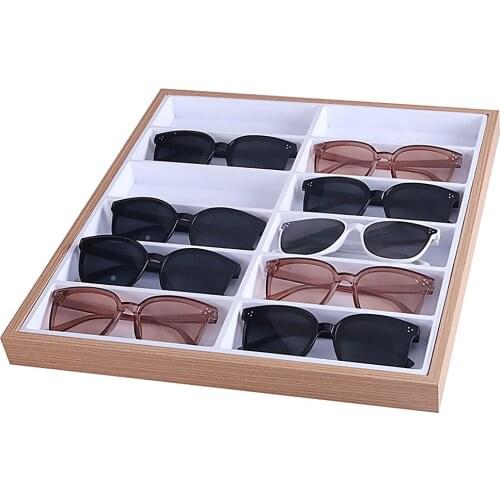 12 Grid Glasses Storage Box Sunglasses Display Tray Watches Jewelry Display Case Table Organizer Gift Box