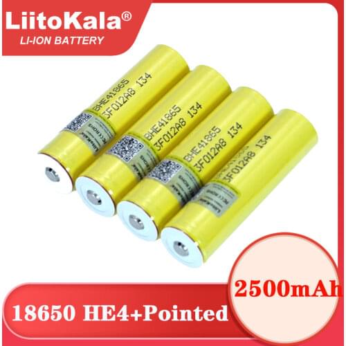 Liitokala Original HE4 2500mAh Li-lon Battery 18650 3.7V Power Rechargeable batteries Max 20A discharge +Pointed