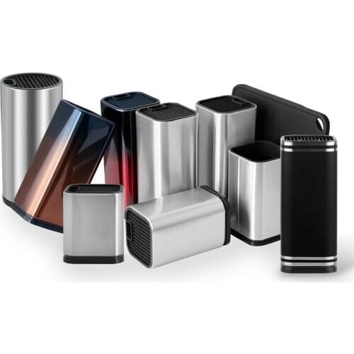 XYj 8“ 6” 4.5“ Stainless Steel Knife Stand Holder Multi-options Color Ceramic Knives Storage Kitchen Block Tools Hotel Accessory