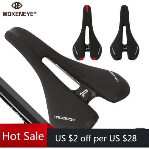 PROMEND Bicycle Seat MTB Mountain Road Bike Saddles Soft PU Leather Hollow Breathable Comfortable Bicycle Cushion Cycling Parts