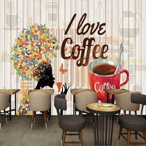 Drop Shipping Custom 3D Photo Wallpaper Stereo Wooden Nostalgic Retro Coffee Background Wall Wallpaper Living Room Bedroom Mural