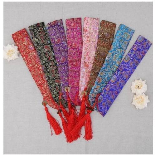 Retro Style Silk Folding Chinese Hand Fan Bag With Tassel Dustproof Holder Protector Pouch Case Cover For Party Festival Gifts