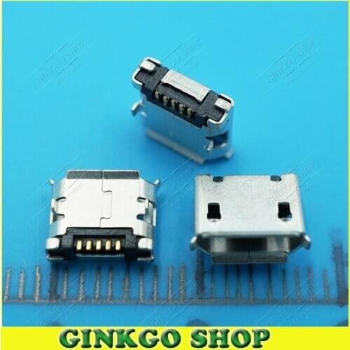 20pcs/lot Micro USB Phone Power USB Plug Socket 2DIP 6.4mm Type B for Repairing Mobile Phone DIY Accessories