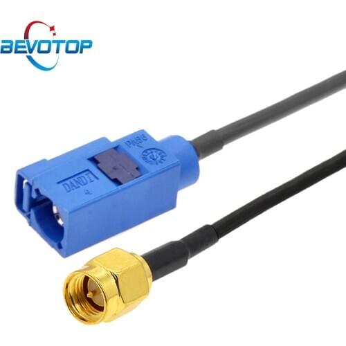 1PCS SMA Male Plug to Blue Fakra C Female Jack RG174 RF Coaxial Pigtail GPS Antenna Extension Cable for Auto Vehicle Car