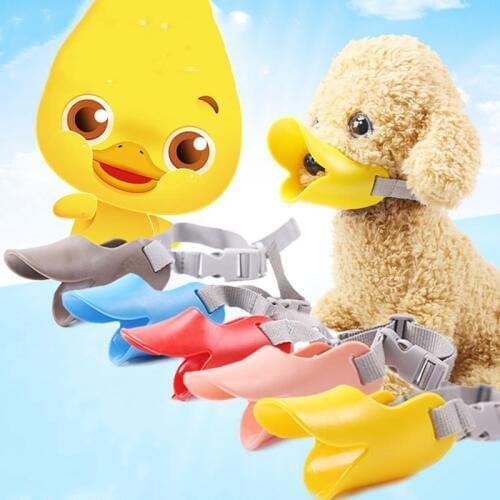 Novelty Design Dog Muzzle Silicone Adjustable Dog Mouth Muzzle for Dogs Puppy Cute Duck Anti-bite Dog Bark Stop Pets Supply