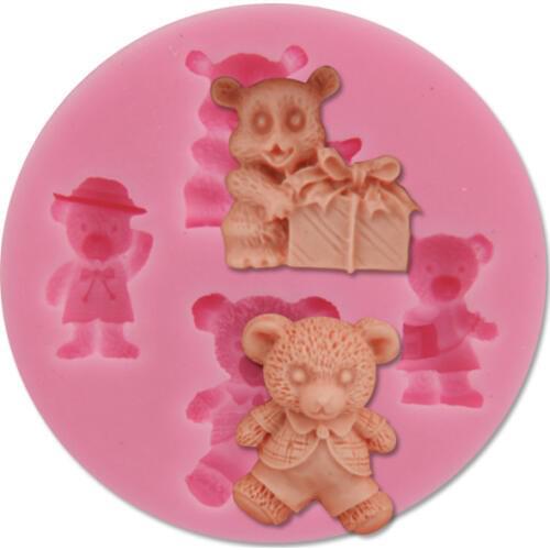Animal Teddy bear Toy Silicone Fondant Soap 3D Cake Mold Cupcake Jelly Candy Chocolate Decoration Baking Tool Moulds FQ1787