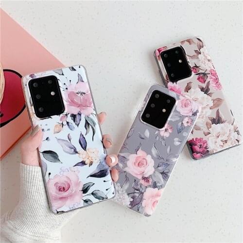 Flower Silicone Phone Case For Samsung Galaxy S21 S20 FE Note 20 Ultra 10 S10 Plus A21S A50 A51 A71 A52 A12 A72 A70 S10E Cover