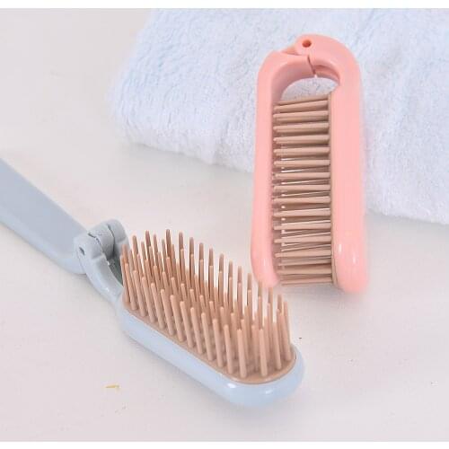 Foldable Hair Comb Portable Curling Straight Hair Brush Women Soft Tooth Anti Static Head Massage Comb Hair Styling Accessories