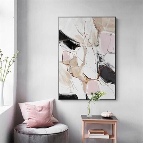 Modern Nordic Abstract Pink Stone Picture Canvas Painting Decoration Home Wall Art Poster and Printed Living Room Bedroom Decor
