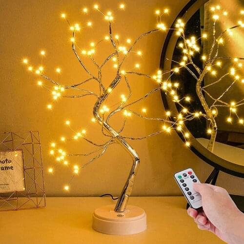 Led Fairy Night Light Table Touch Tree Light With Remote Control LED Christmas Tree Night Lamp For Bedroom Indoor decor lights