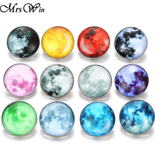 10pcs/lot Mixed Colors Starry sky 18mm Glass Snap Button Jewelry Faceted Glass Snap Fit Snap Bracelet Snaps Buttons jewelry