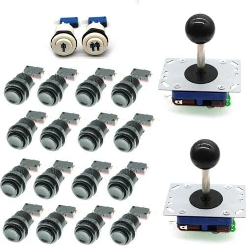 2Pcs 4/ 8 Way Joystick 20 Pcs HAPP Style Push Button With Switch For DIY Arcade GAME KIT MAME JAMMA