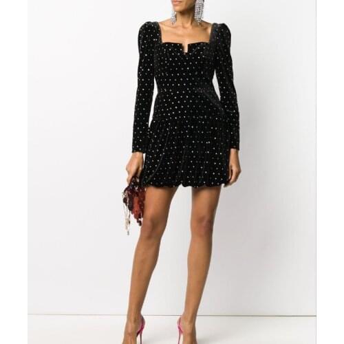 2020 New arrive Stud-embellished Mini Dress - Black women dress