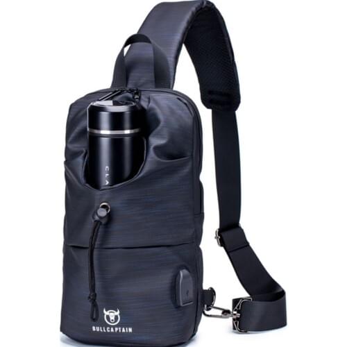 2020 Waterproof Oxford Sling Chest Bag With USB Charging Port Unisex Women Men Biking Hiking Tote Shoulder Cross-Body Pack