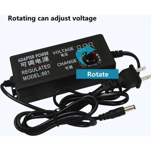 50 PCS/LOT AC 100V-240V to DC 3V-12V 5A 60W Universal power adapter Adjustable Fan motor Regulated supply adatpor Display power