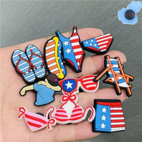 50pcs Wholesale America Style Sunglasses PVC Garden Shoes Accessories Shoe Decorations For Croc Jibz Charm Backpack