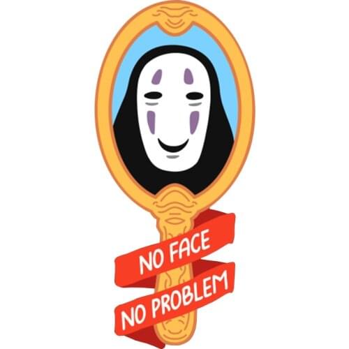 No face mirror badge fun pun Spirited Away fans accessory