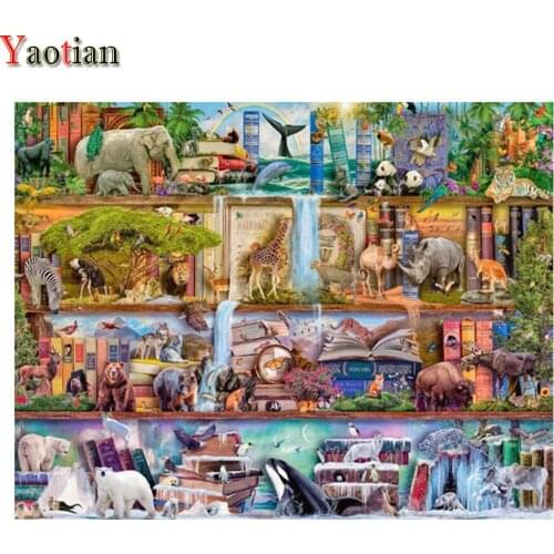 Diamond Painting 5D Diamond Embroidery Elephant Bear Giraffe Animal World Cross Stitch Full Square Drill Diamond Mosaic Kit Gift