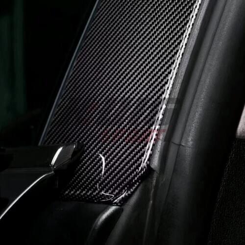 Car True Carbon Fiber Car Window B C Pillars Auto Stickers Trim Covers Car Styling For Maserati Ghibli 2014-2019
