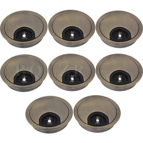 BQLZR 8pcs Green Bronze Zinc Alloy Desk Wire Hole Cover Home Cable Part 60mm