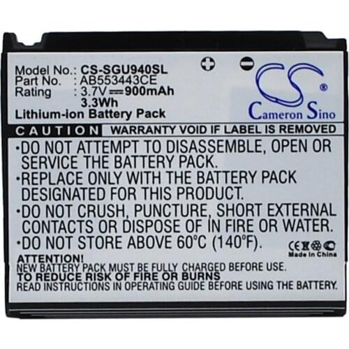 CS 900mAh battery for Samsung Glyde U940, SGH-U940 AB603443EZ, AB603443EZBSTD