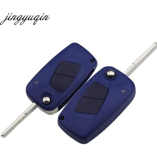 Jingyuqin For FIAT Punto Ducato Stilo Panda 2/3 Buttons Replacement Flip Folding Remote Car Key Shell Case Cover