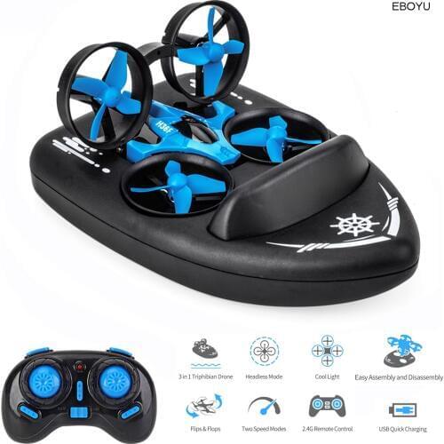 JJRC H36F RC Drone 3 in 1 RC Drone Boat Vehicle Support Flying Air/Boat/Land Driving Altitude Hold Headless Mode RC Quadcopter
