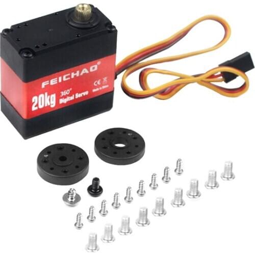 FEICHAO 180/270/360 Degree 20kg Robot Dual-axle Servo 6.0-7.4V Metal Gear Digital PWM Servo for Robot DIY Excellent Servo