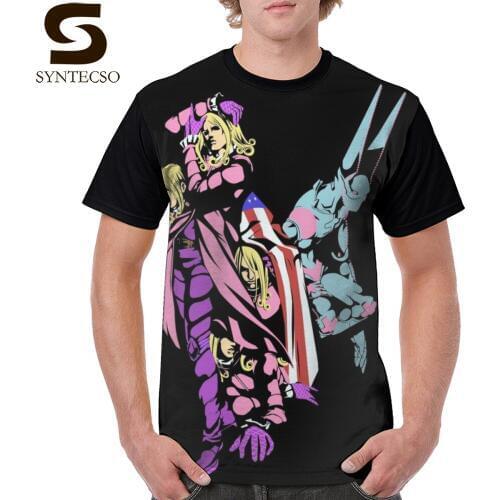 Jojos Bizarre Adventure T Shirt Funny Valentine T-Shirt Printed Fun Graphic Tee Shirt Short Sleeves Basic Mens Tshirt
