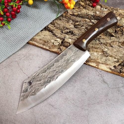 Boning Knife Full Tang Handle Knife Handmade Forged Steel Kitchen Boning Knives Chef Knife Utility Santoku Cleaver