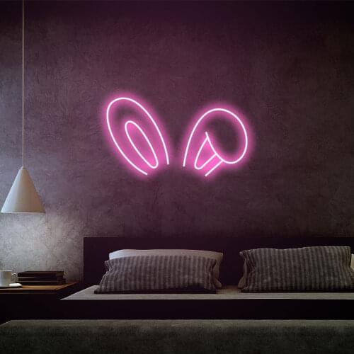 "Rabbit Ears" Neon Sign Customized Flex Led Light Strip 12V Decoration For Your Home Room