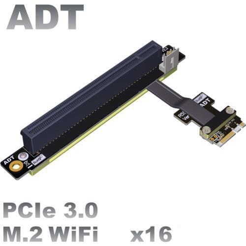M.2 WiFi A.E key converter to PCI-E 3.0 x16 pcie 16x to wifi akey computer motherboard expansion cable Flexible Flat Cable