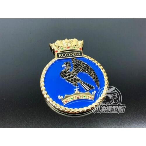 Metal Badge Heraldry HMS Battleship Rodney for 1/700 1/350 1/200 Scale Model Ship Display CYH010