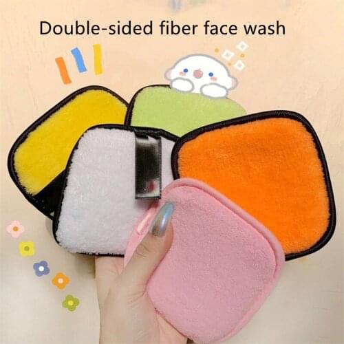 Reusable Makeup Remover Pads Wipes Square Shape Microfiber Make Up Removal Sponge Cotton Cleaning Pads Tool