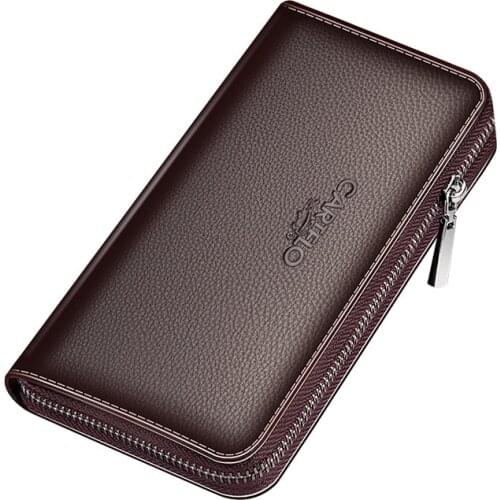 Men Clutch Bag Large Capacity Men Wallets Zipper Cell Phone Pocket High Quality Multifunction Wallet For Men billetera hombre