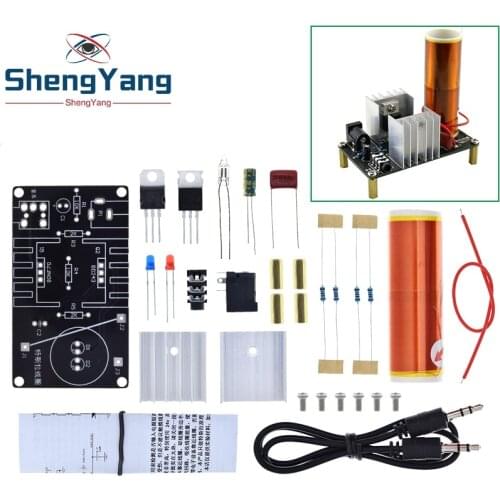 1 Set Mini Tesla Coil Kit 15W Mini Music Tesla Coil Plasma Speaker Tesla Wireless Transmission DC 15-24V DIY Kits