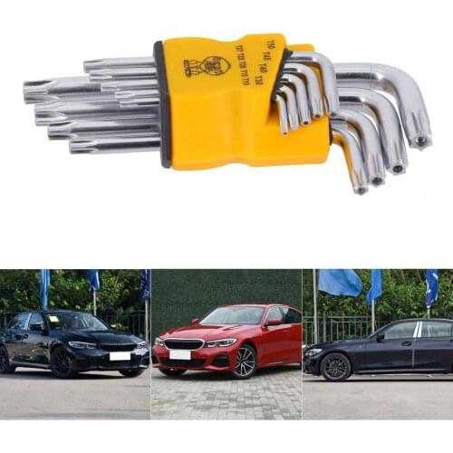 9Pcs Hex Key Wrench Sets Steel Security Bit Star Keys Wrenches Repair Tool Short Arm for Vehicles Reinforced Hand Tools