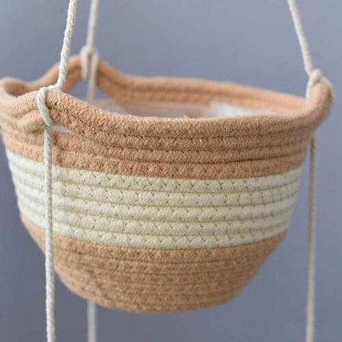 Natural Hand-woven 2 Tier Hanging Planter Basket Handmade Plant Hanger Decorative Hanging Planter Pot Holder for Decoration #hp
